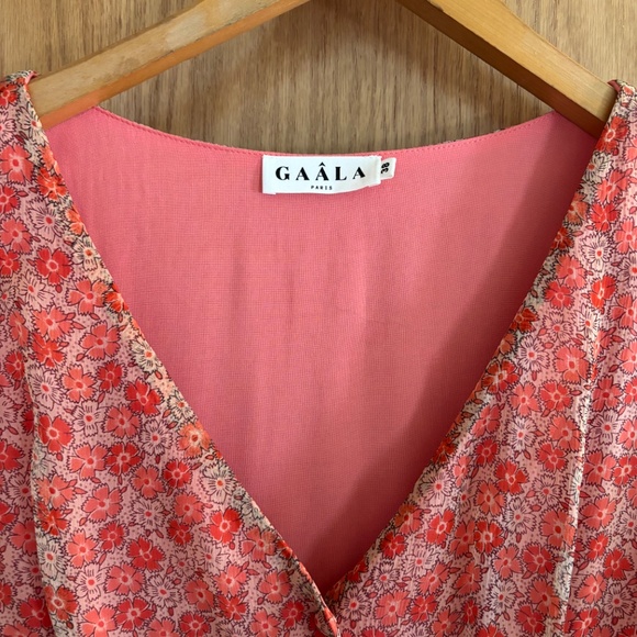 Gaala Paris Nadia Silk Retro Button Down Midi Dress, Size 38 Medium - Picture 4 of 8